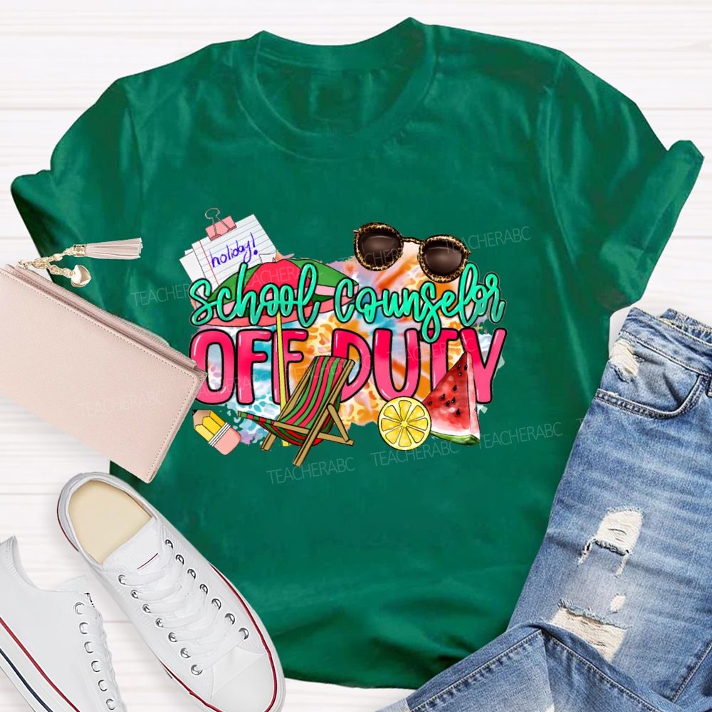 School Counselor Off Duty  Teacher T-shirt
