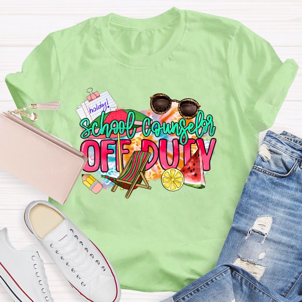 School Counselor Off Duty  Teacher T-shirt