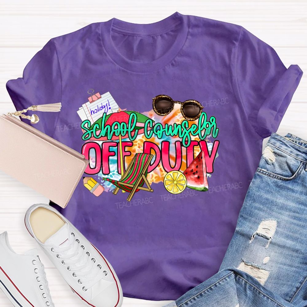 School Counselor Off Duty  Teacher T-shirt