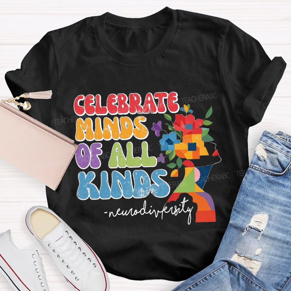 Celebrate Minds Of All Kinds Neurodiversity Floral T-shirt