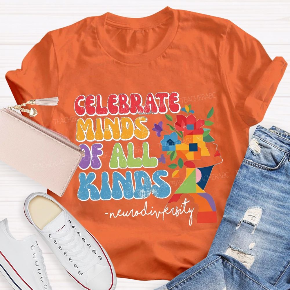 Celebrate Minds Of All Kinds Neurodiversity Floral T-shirt