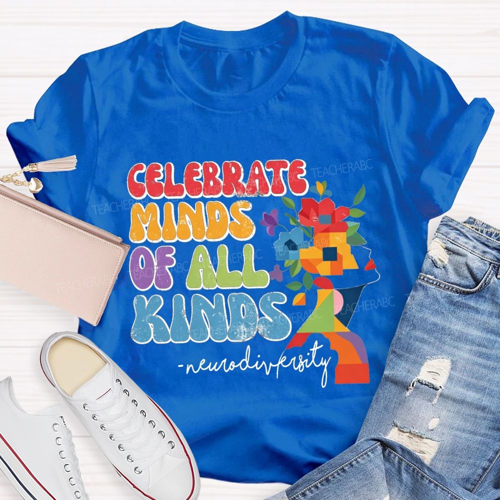 Celebrate Minds Of All Kinds Neurodiversity Floral T-shirt