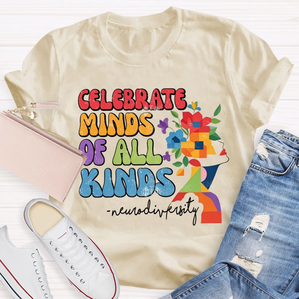 Celebrate Minds Of All Kinds Neurodiversity Floral T-shirt