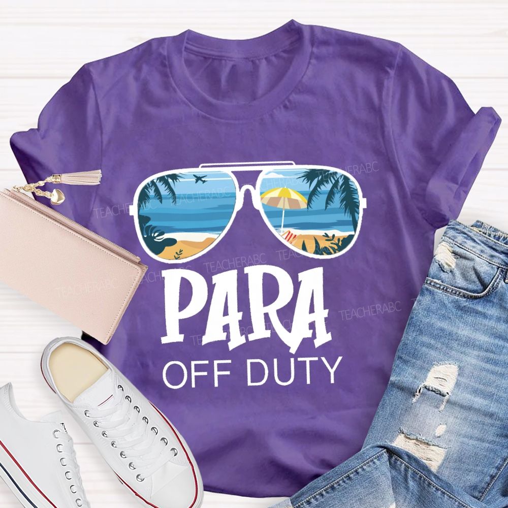 Para Off Duty Vacation Vibes Beach Teacher T-Shirt