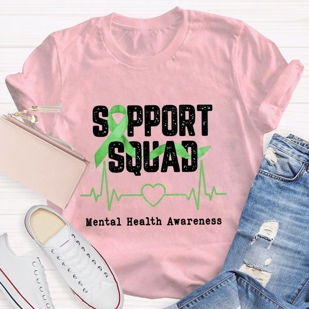 Support Squad Mental Health Awareness Teacher T-shirt