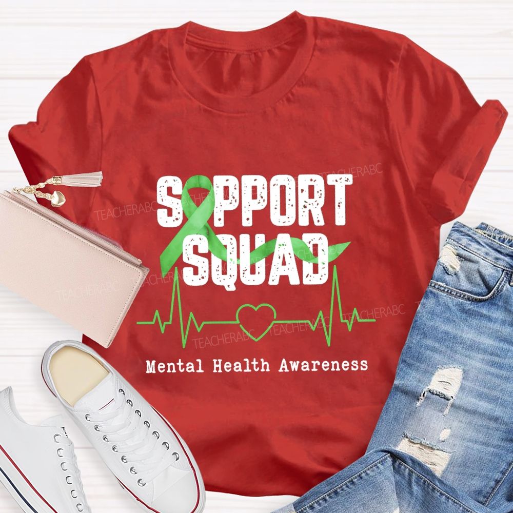 Support Squad Mental Health Awareness Teacher T-shirt
