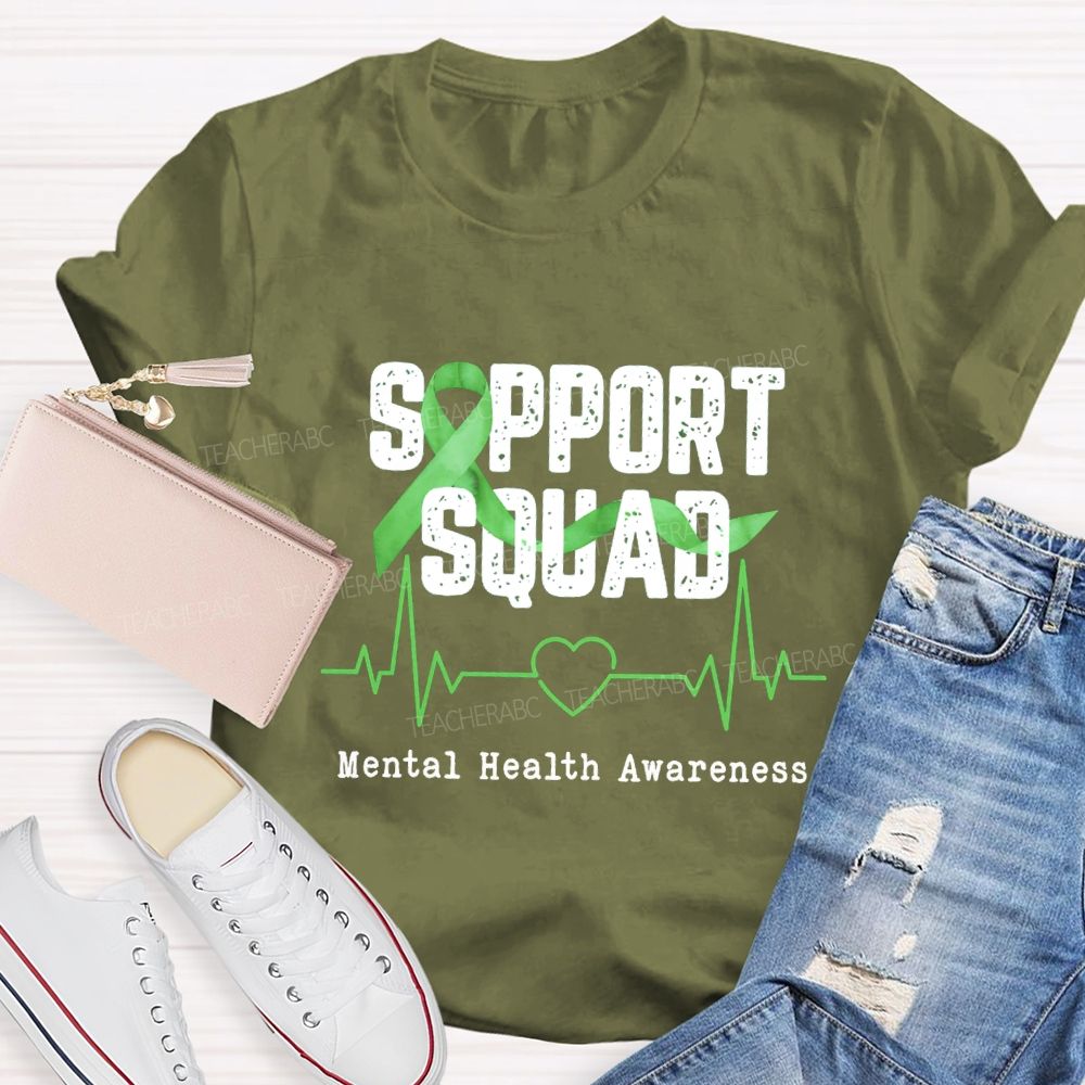 Support Squad Mental Health Awareness Teacher T-shirt