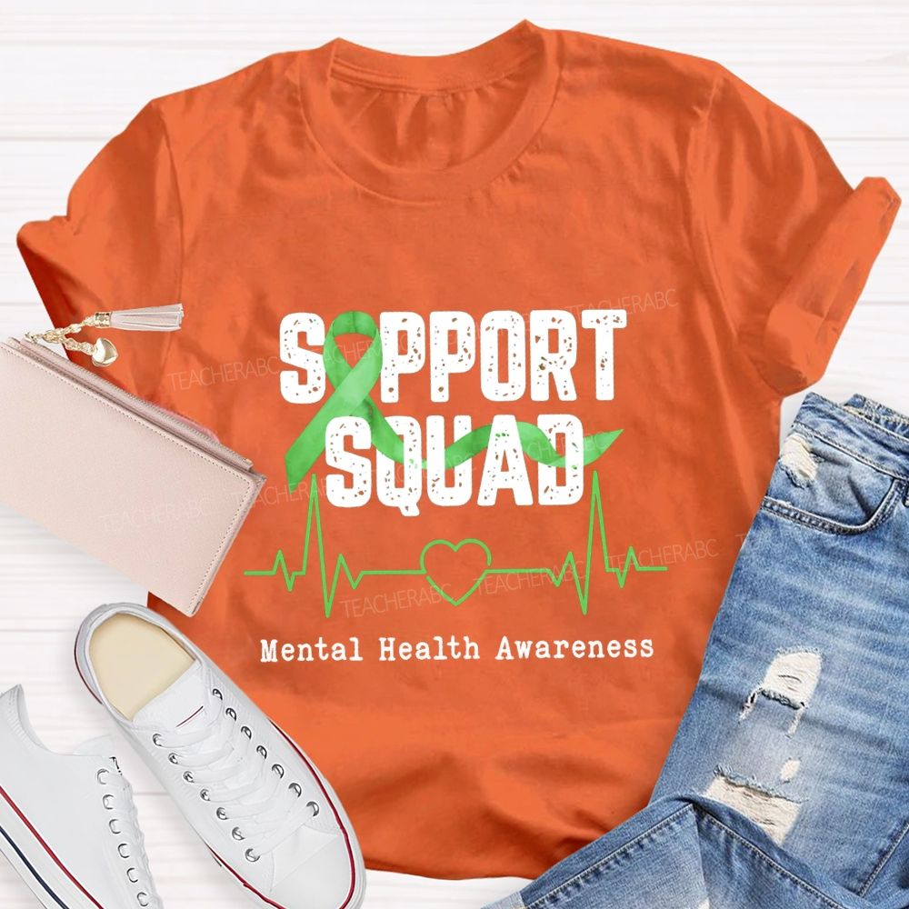 Support Squad Mental Health Awareness Teacher T-shirt