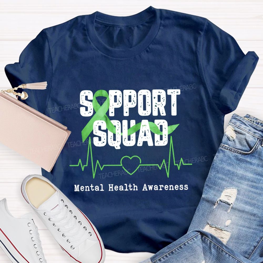 Support Squad Mental Health Awareness Teacher T-shirt