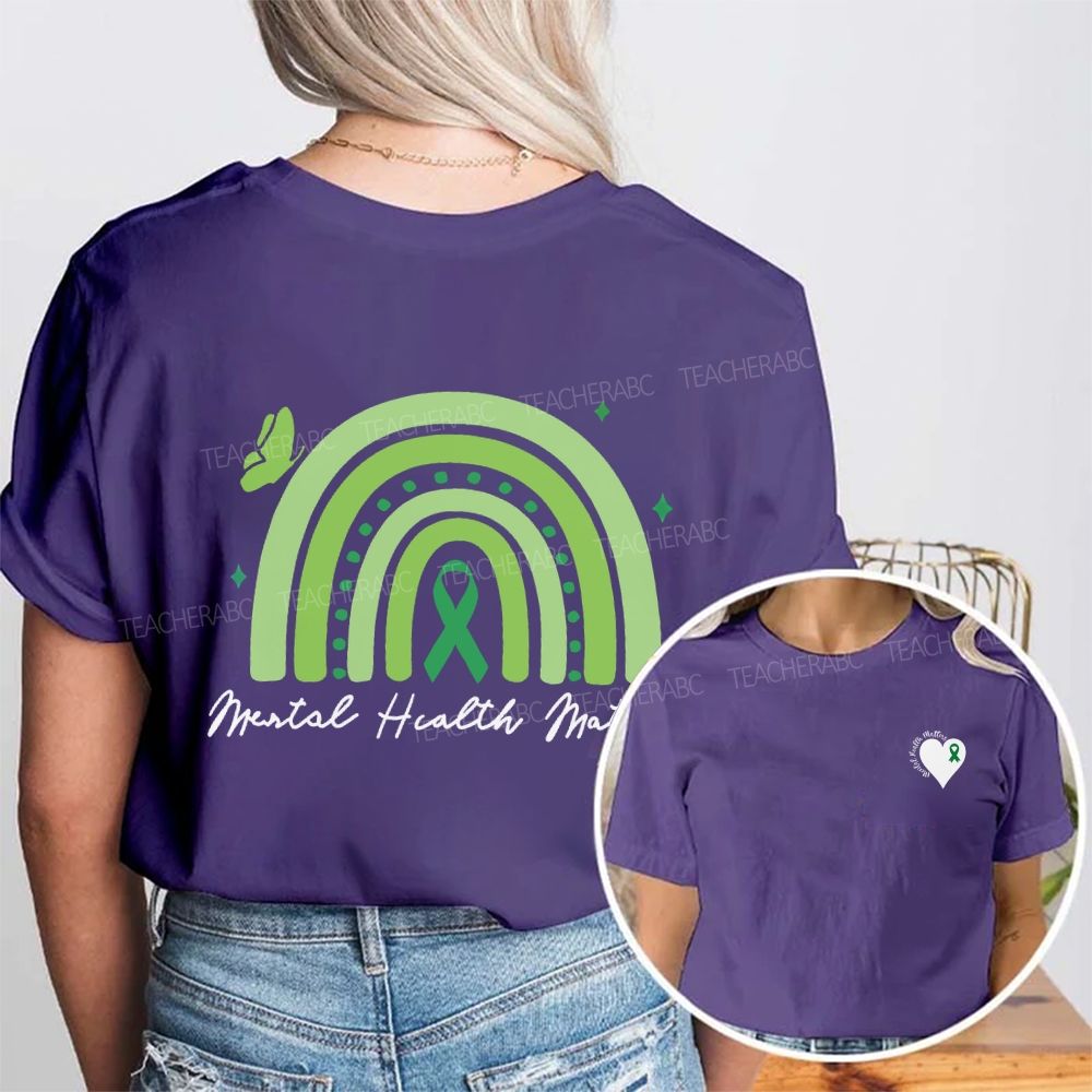 Not All Wounds Are Visible Mental Health Awareness Double Printed T-shirt