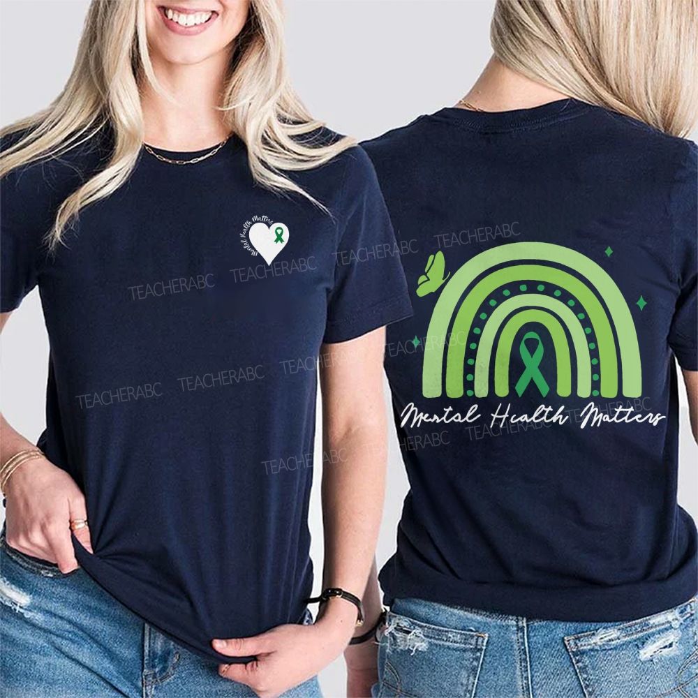 Not All Wounds Are Visible Mental Health Awareness Double Printed T-shirt