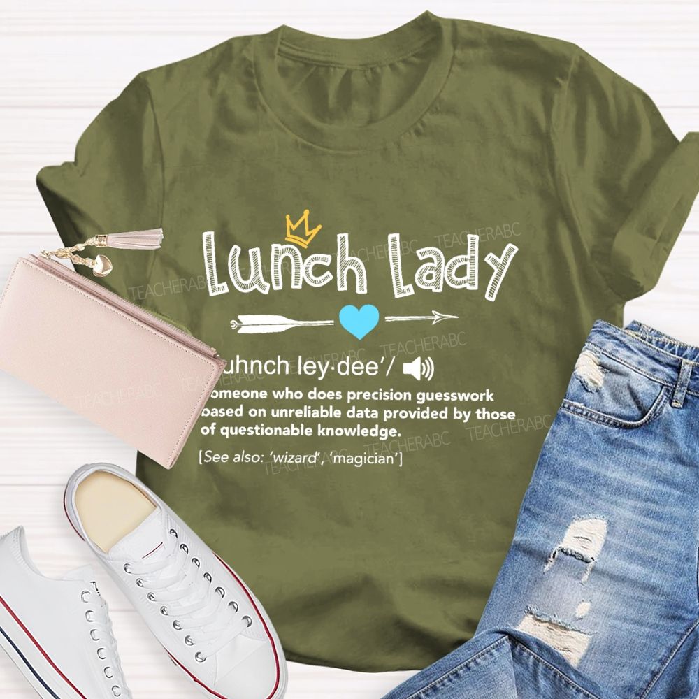 Lunch Lady Letters Graphics  Teacher T-shirt
