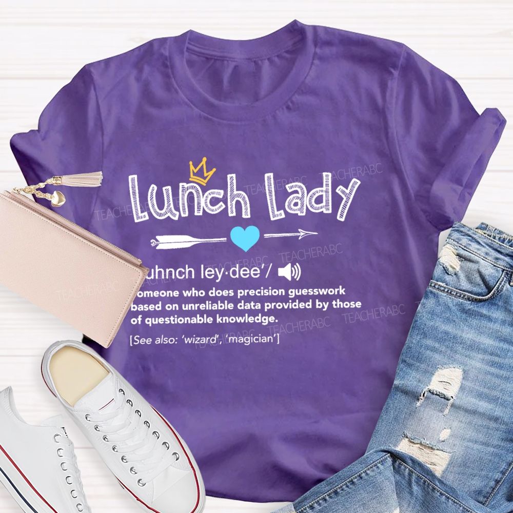 Lunch Lady Letters Graphics  Teacher T-shirt