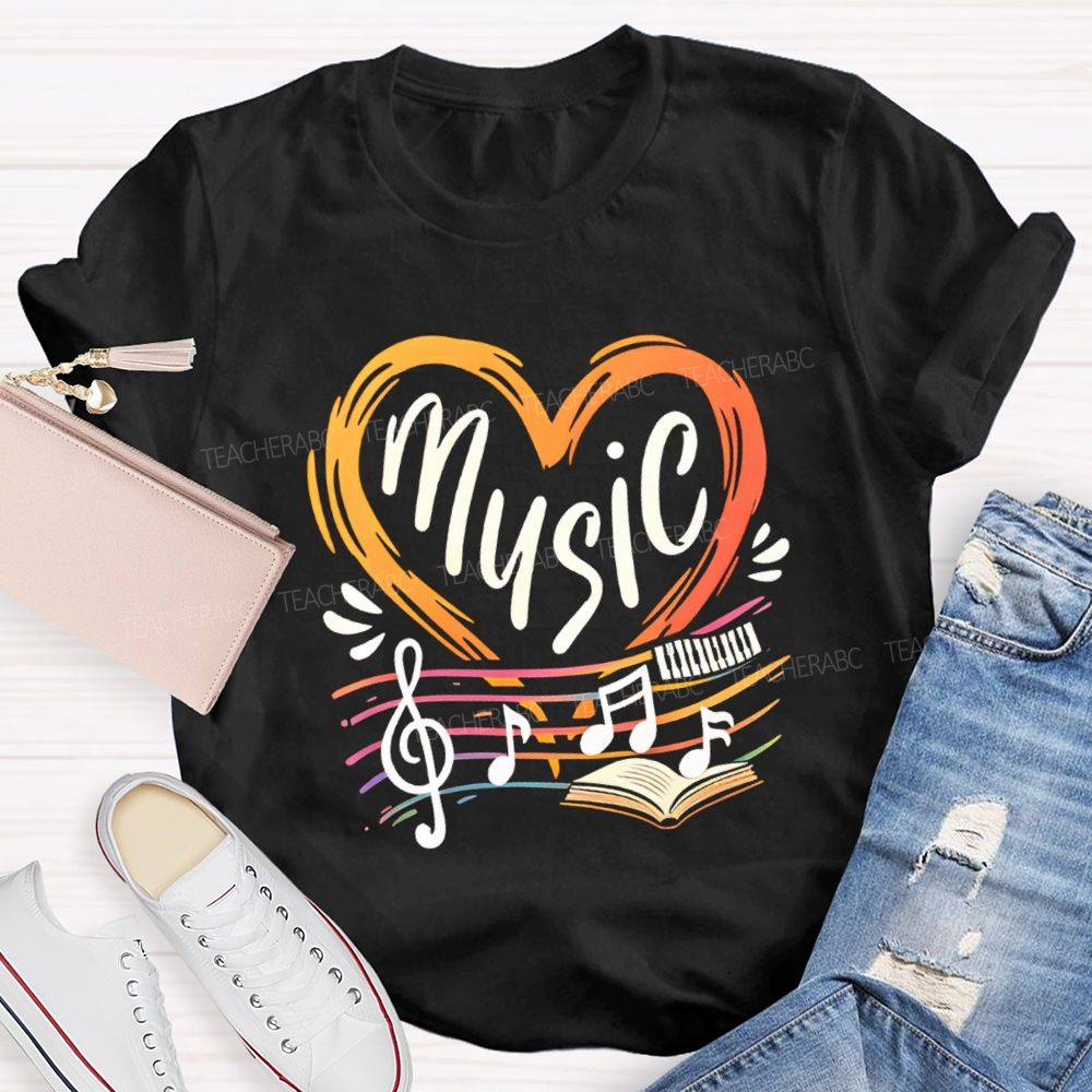 Music With Heart Books Teacher T-Shirt