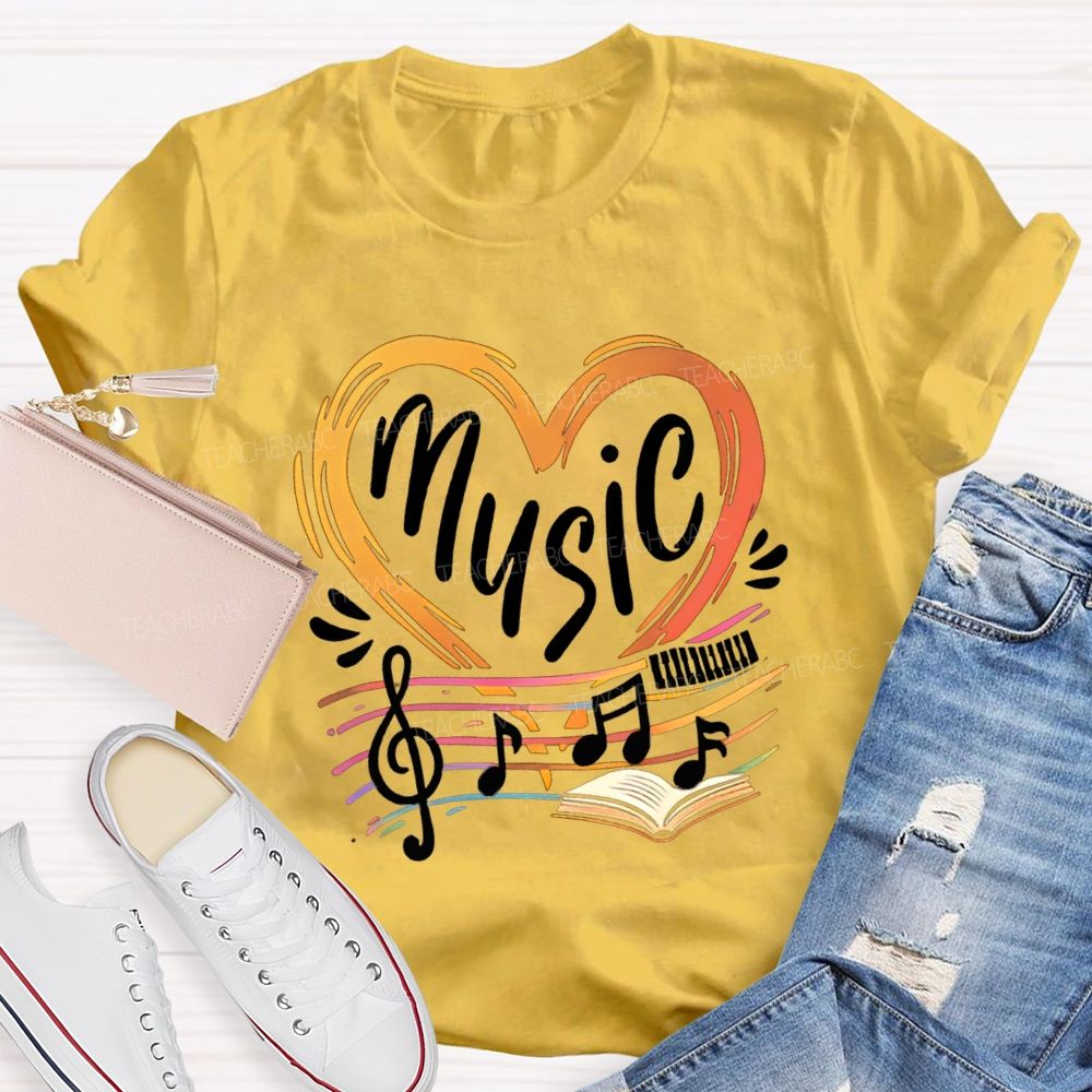 Music With Heart Books Teacher T-Shirt