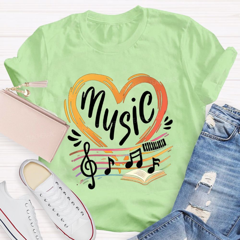 Music With Heart Books Teacher T-Shirt