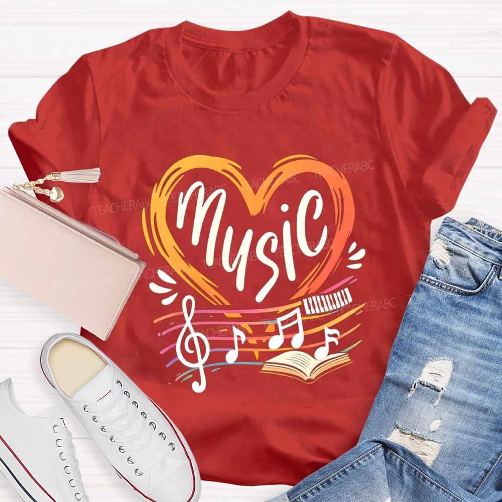 Music With Heart Books Teacher T-Shirt
