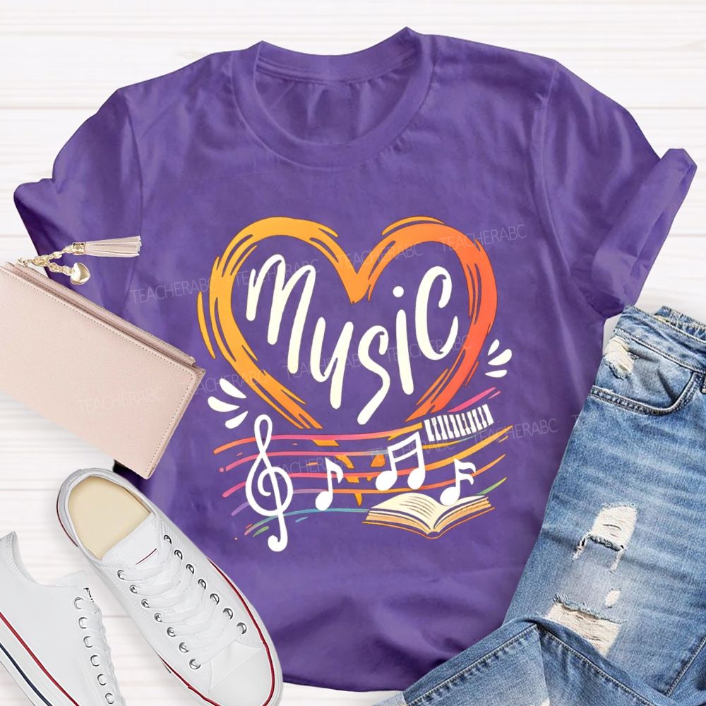 Music With Heart Books Teacher T-Shirt
