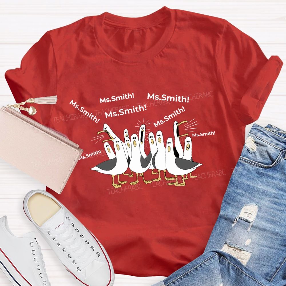 Personalized Name Goose Teacher T-shirt
