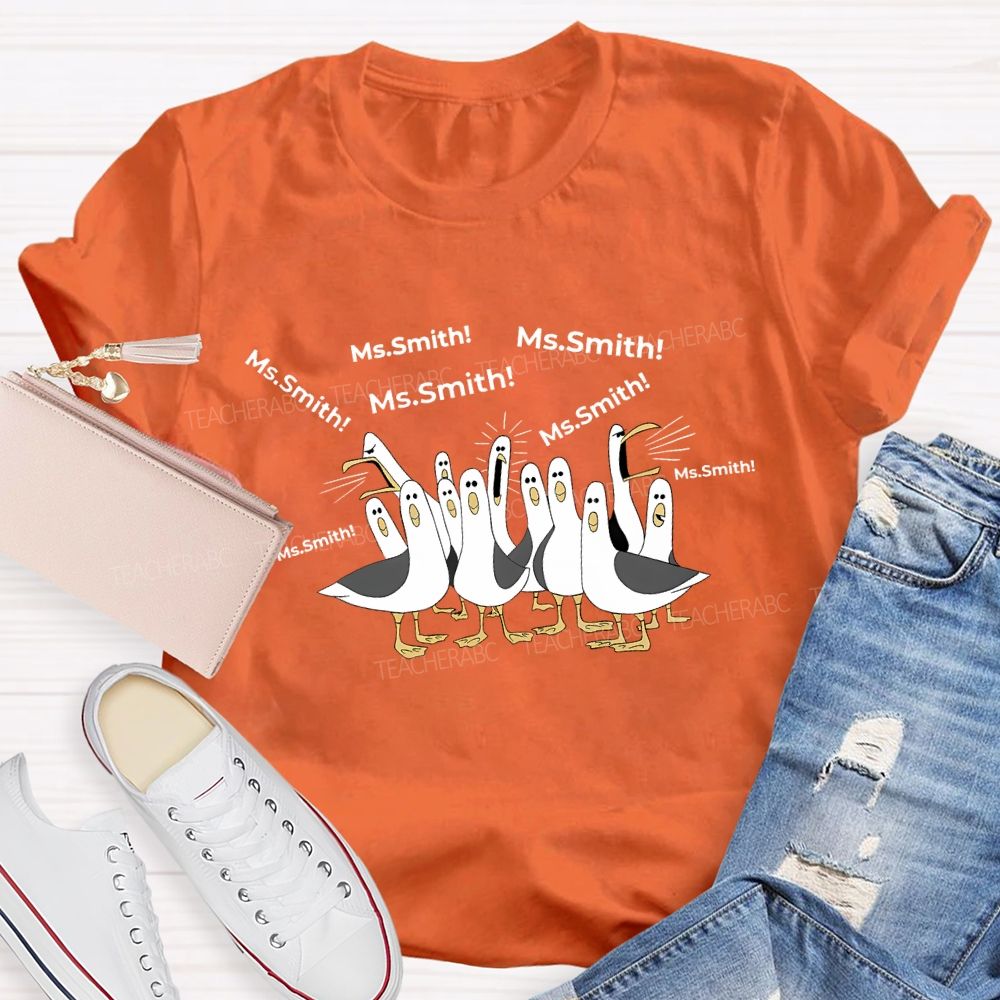 Personalized Name Goose Teacher T-shirt