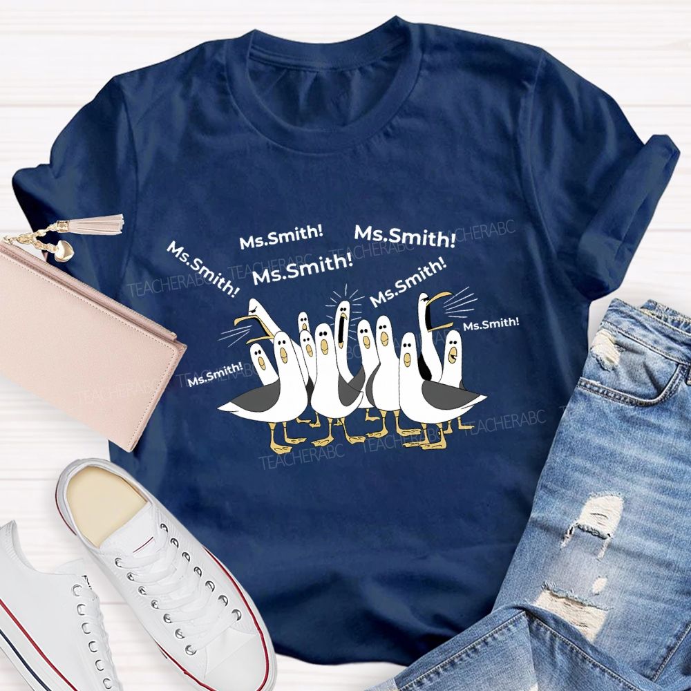 Personalized Name Goose Teacher T-shirt