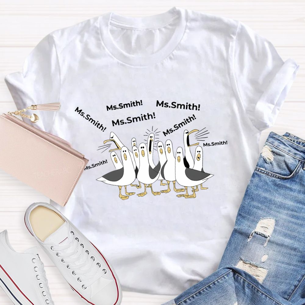 Personalized Name Goose Teacher T-shirt