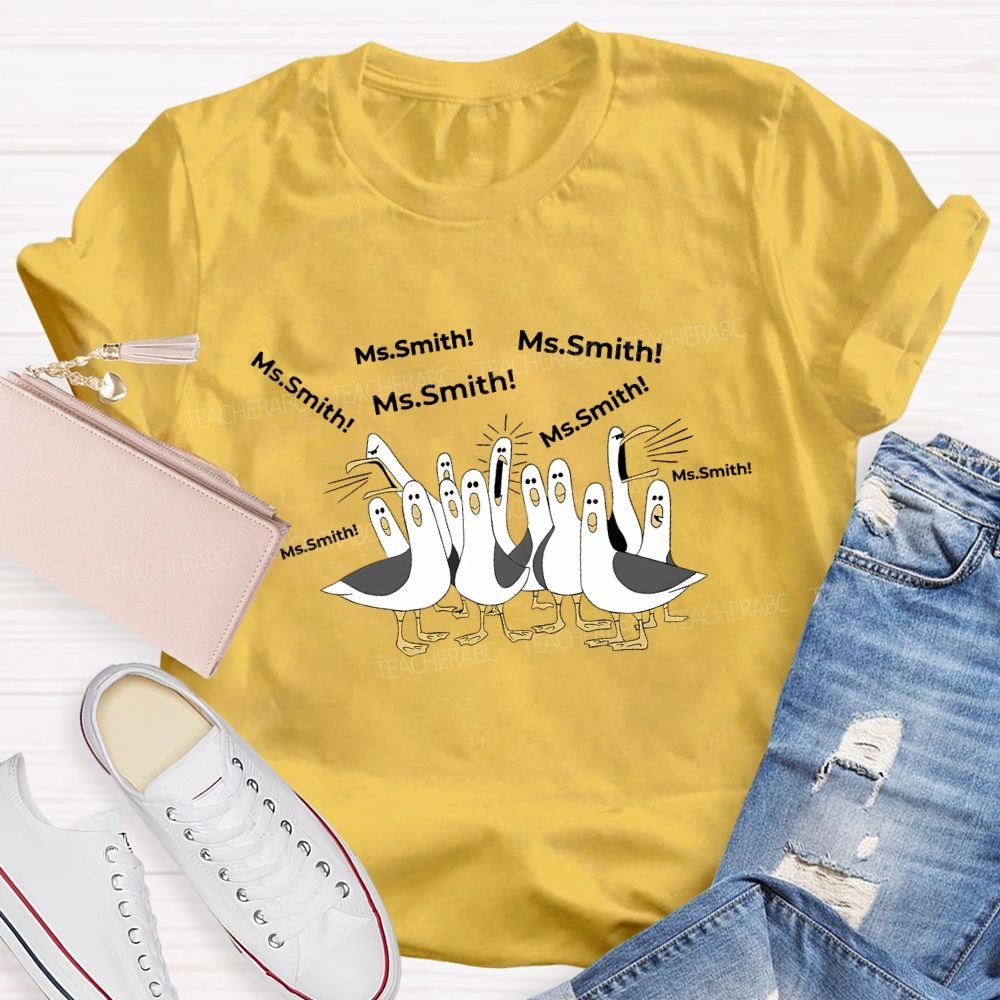 Personalized Name Goose Teacher T-shirt
