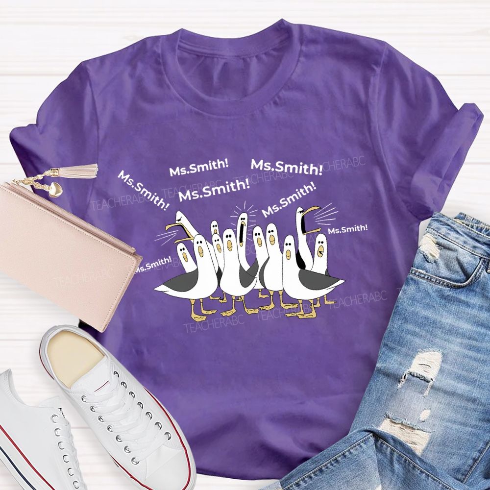 Personalized Name Goose Teacher T-shirt
