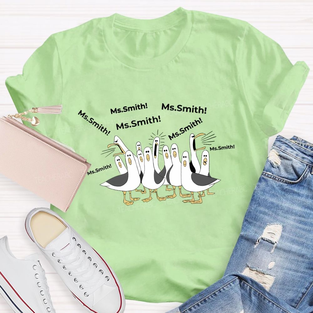 Personalized Name Goose Teacher T-shirt