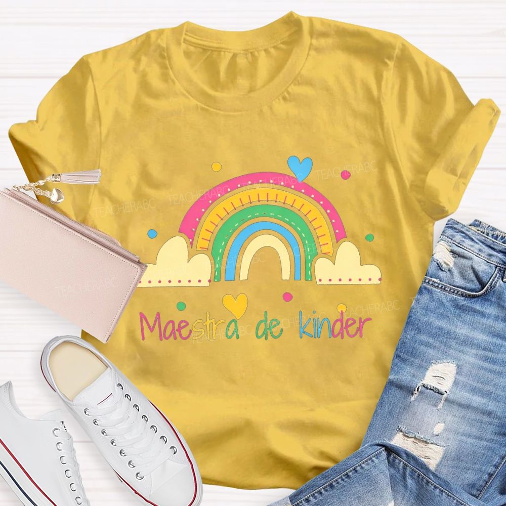Maestra De Kinder Bilingual Teacher T-shirt