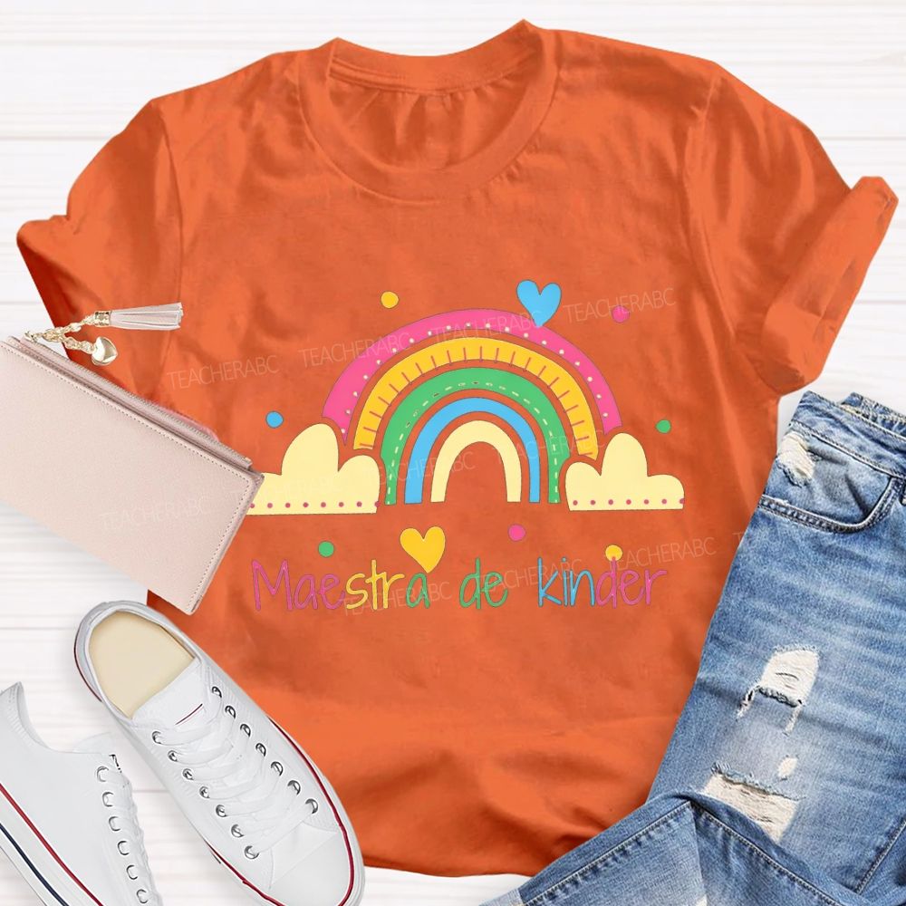 Maestra De Kinder Bilingual Teacher T-shirt