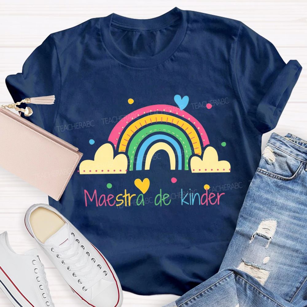 Maestra De Kinder Bilingual Teacher T-shirt