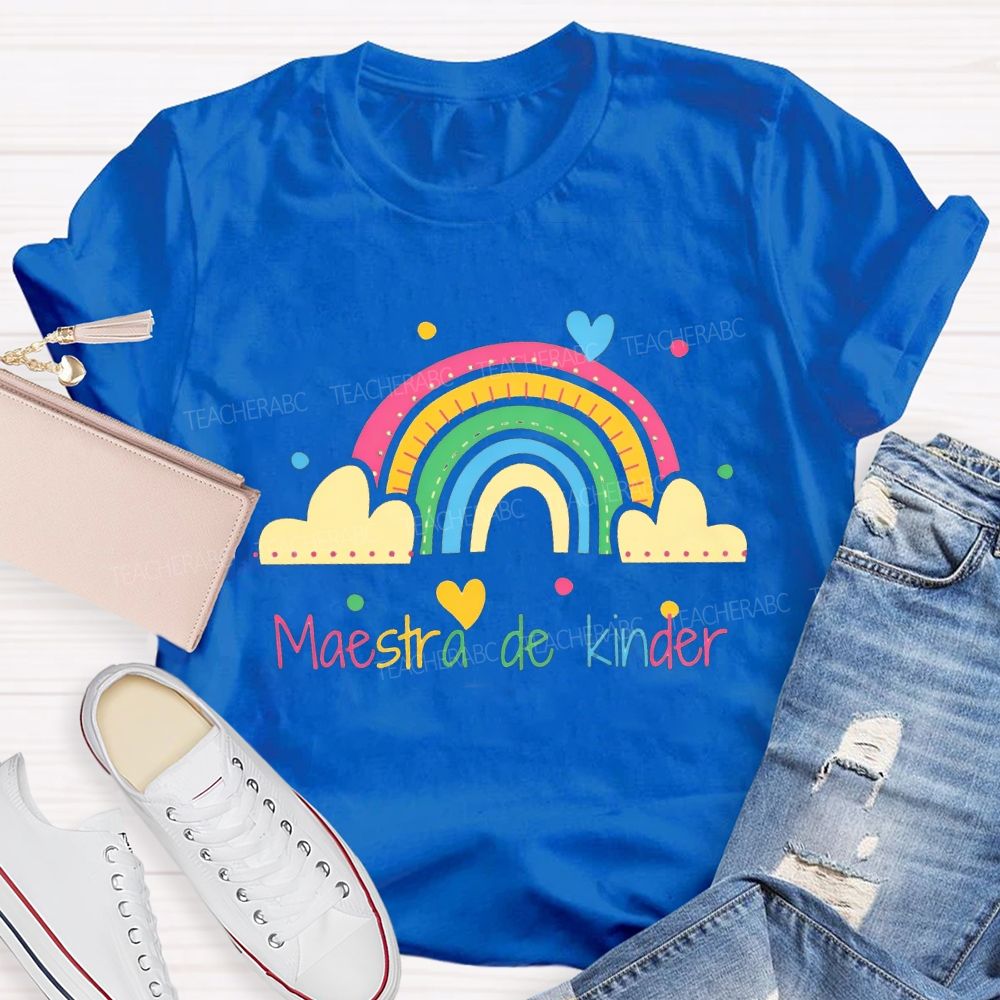 Maestra De Kinder Bilingual Teacher T-shirt