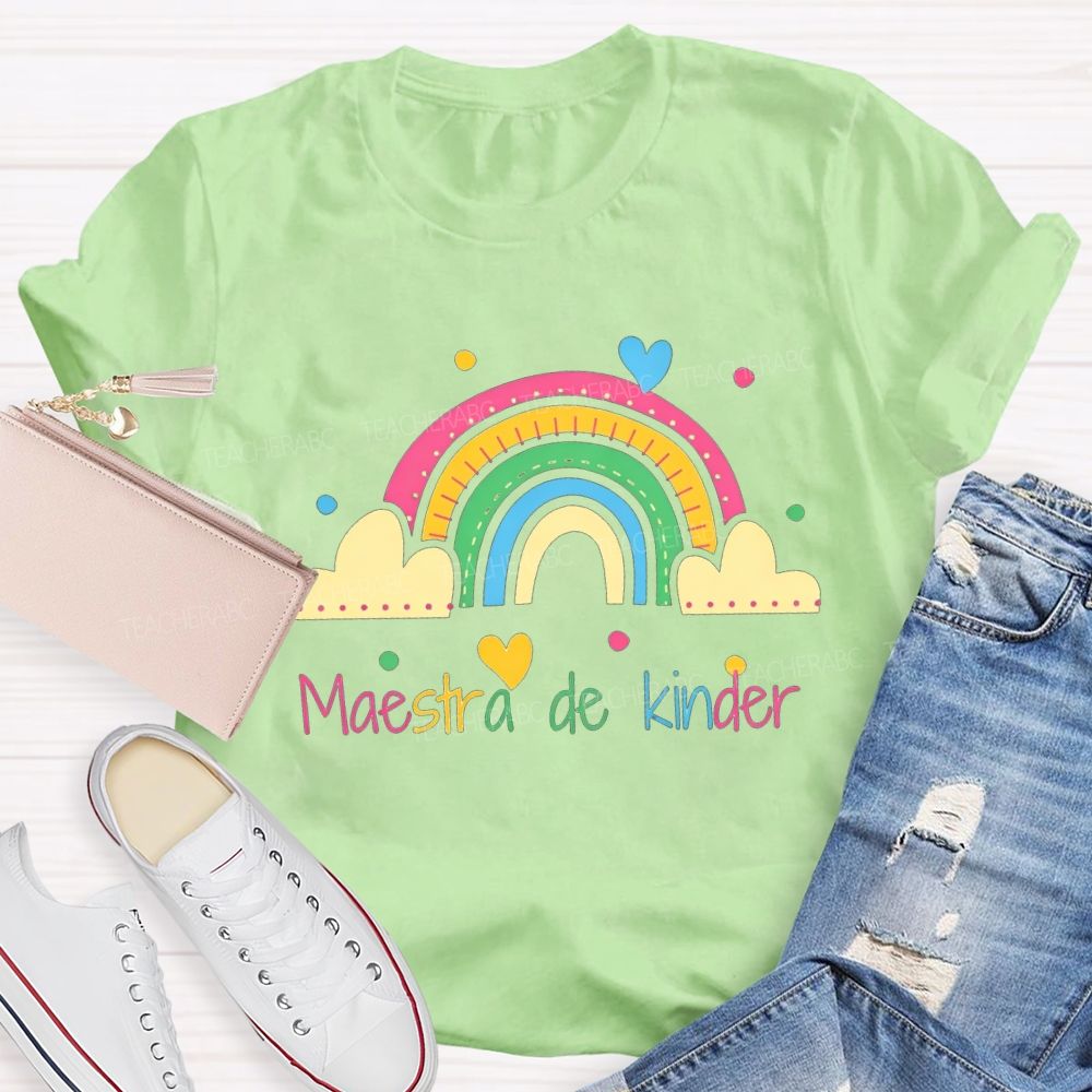 Maestra De Kinder Bilingual Teacher T-shirt