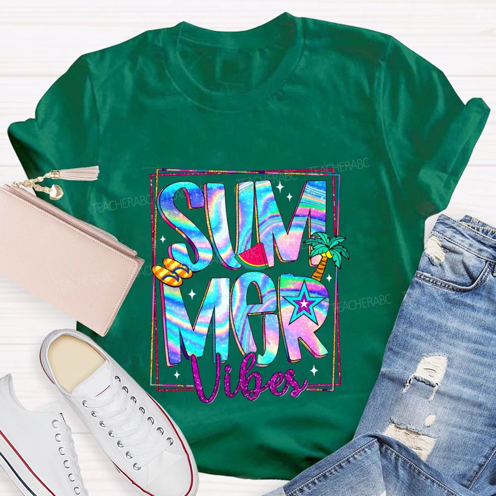 Summer Vibes Teacher Summer Break Teacher T-shirt