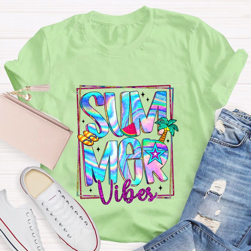 Summer Vibes Teacher Summer Break Teacher T-shirt