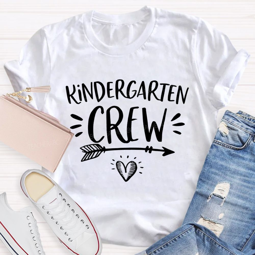 Personalized Grade Crew With Heart Teacher T-shirt