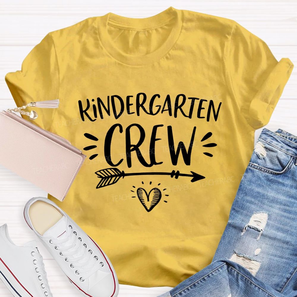 Personalized Grade Crew With Heart Teacher T-shirt