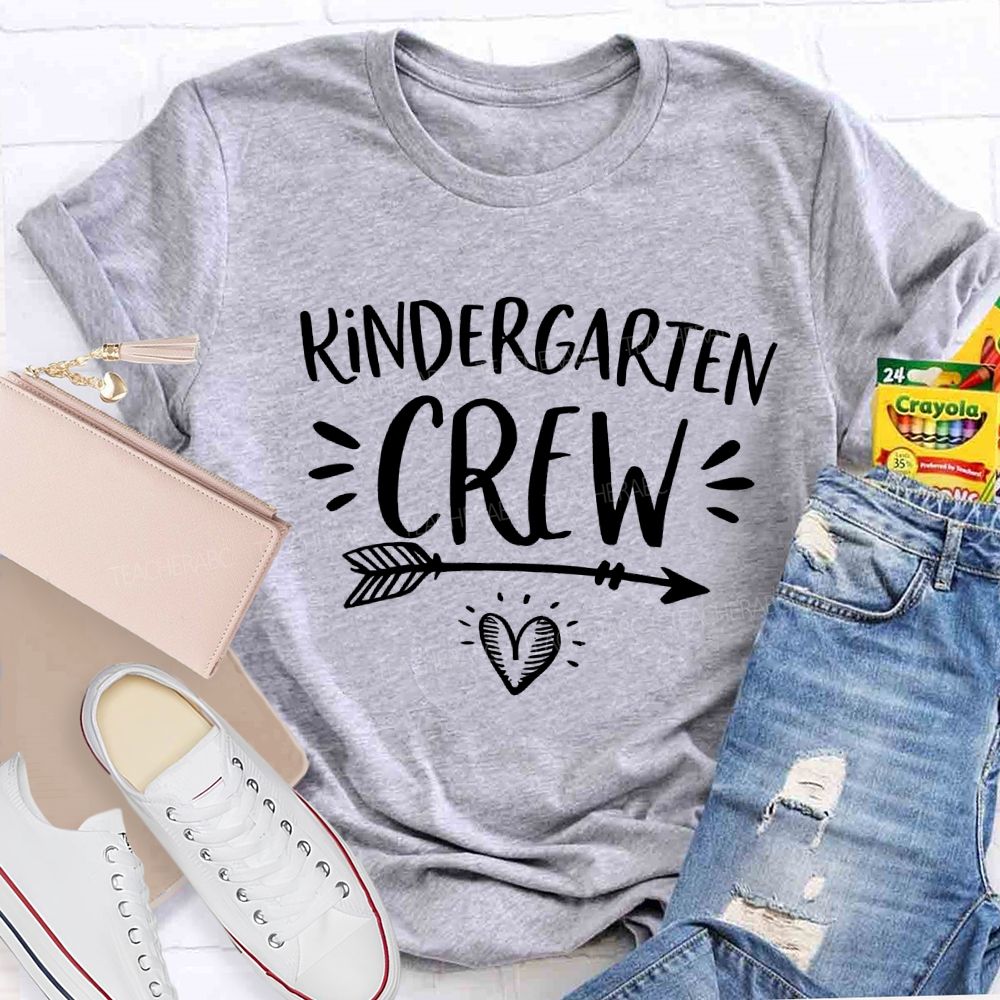 Personalized Grade Crew With Heart Teacher T-shirt