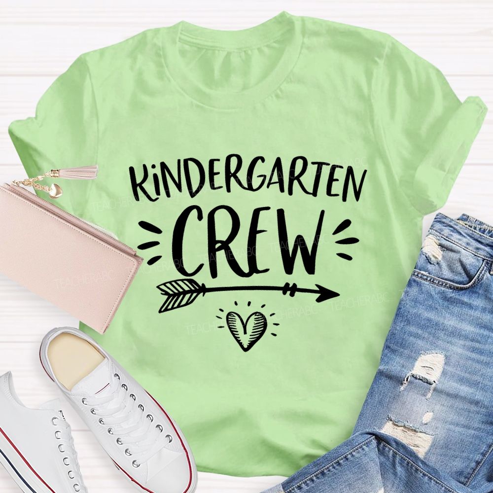 Personalized Grade Crew With Heart Teacher T-shirt