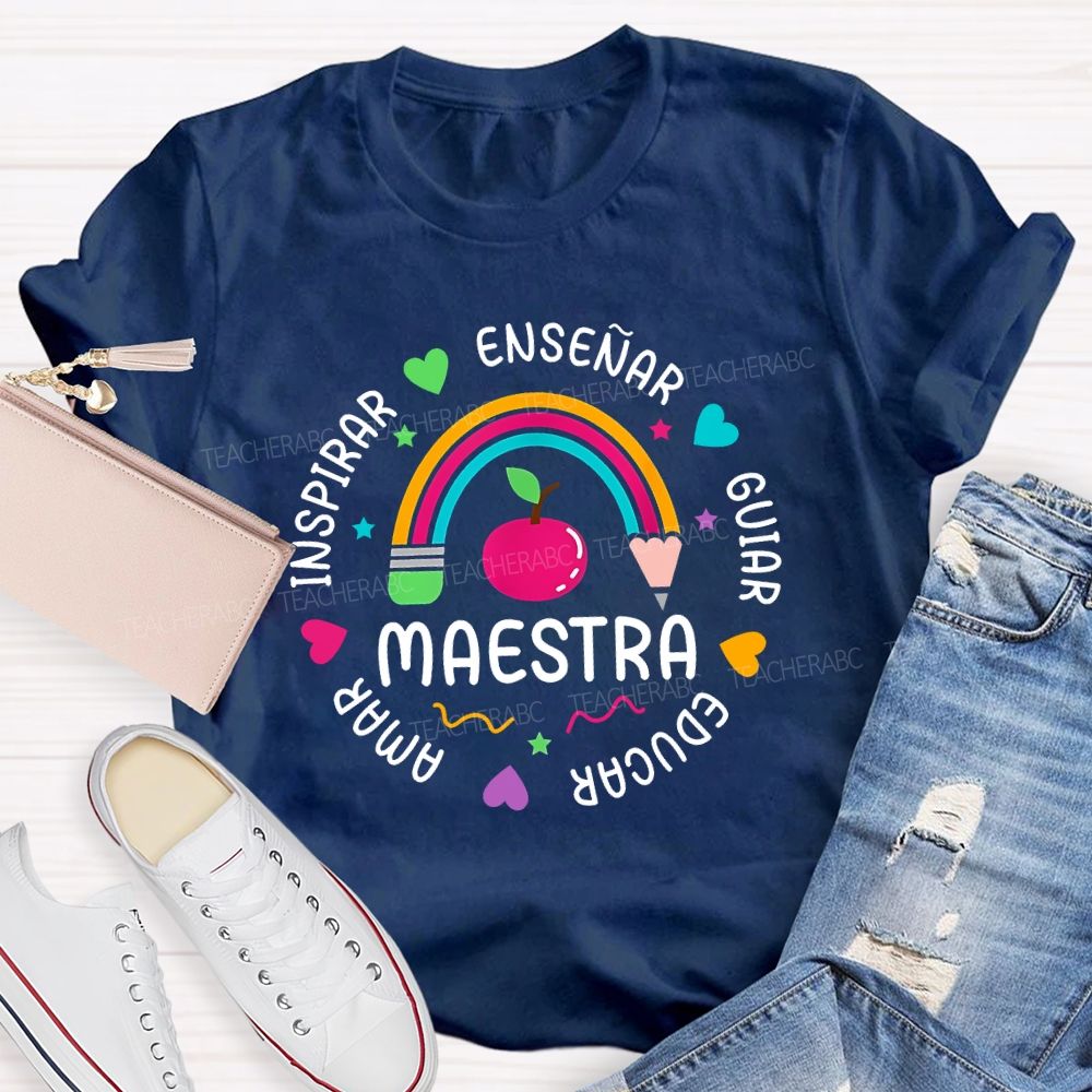Maestra Guiar Educar Spanish Teacher T-shirt