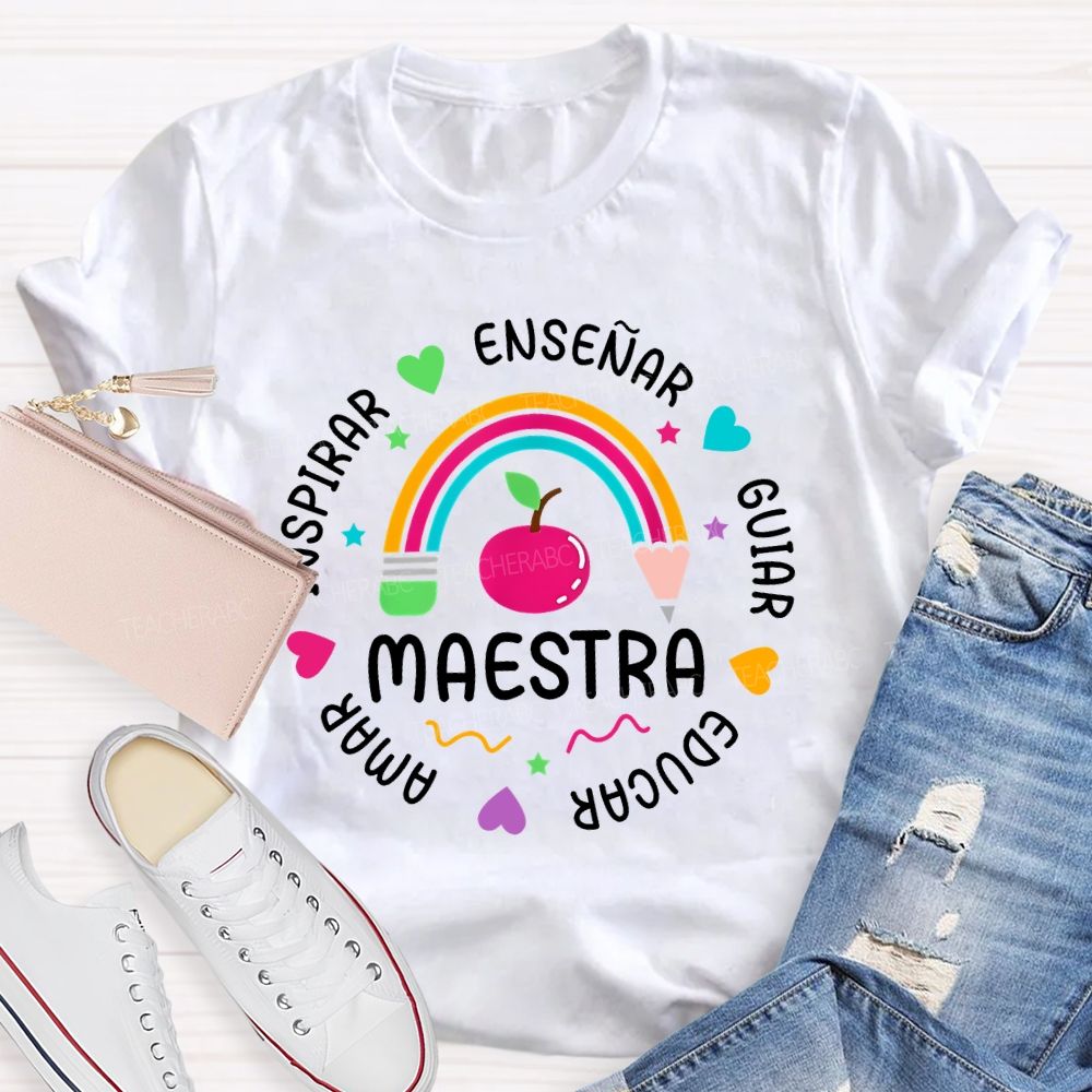 Maestra Guiar Educar Spanish Teacher T-shirt
