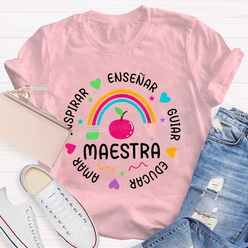 Maestra Guiar Educar Spanish Teacher T-shirt