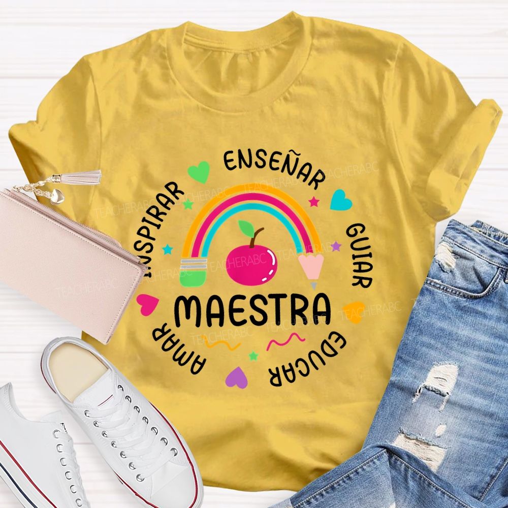 Maestra Guiar Educar Spanish Teacher T-shirt
