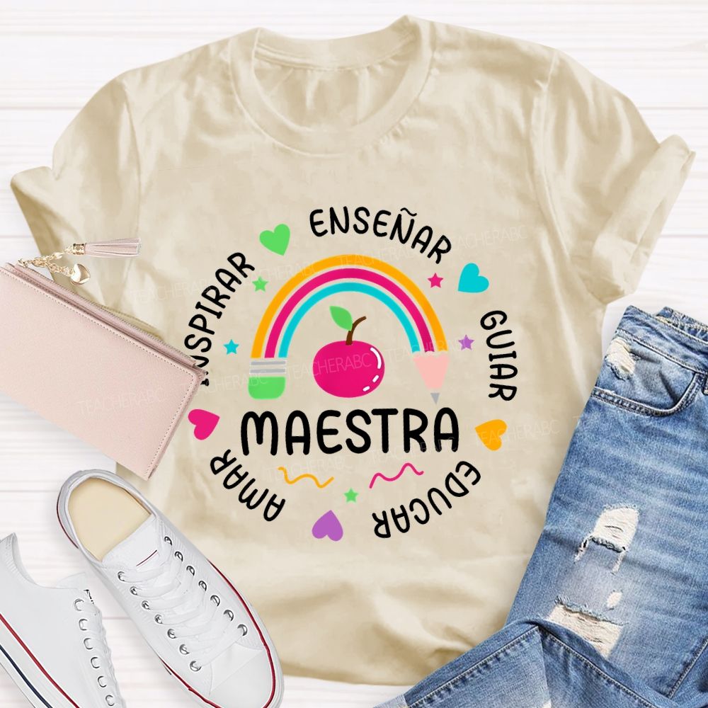 Maestra Guiar Educar Spanish Teacher T-shirt