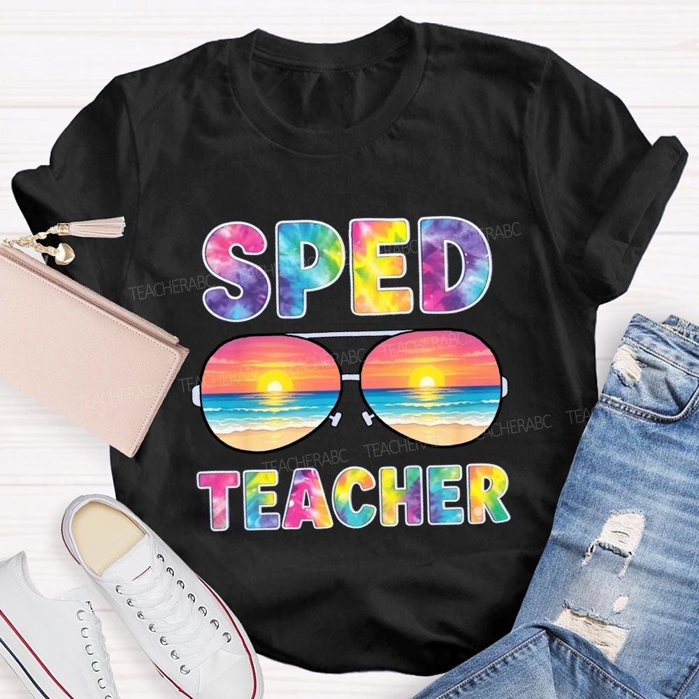 Sped Teacher Off Duty Tie-dye Sunshine T-Shirt