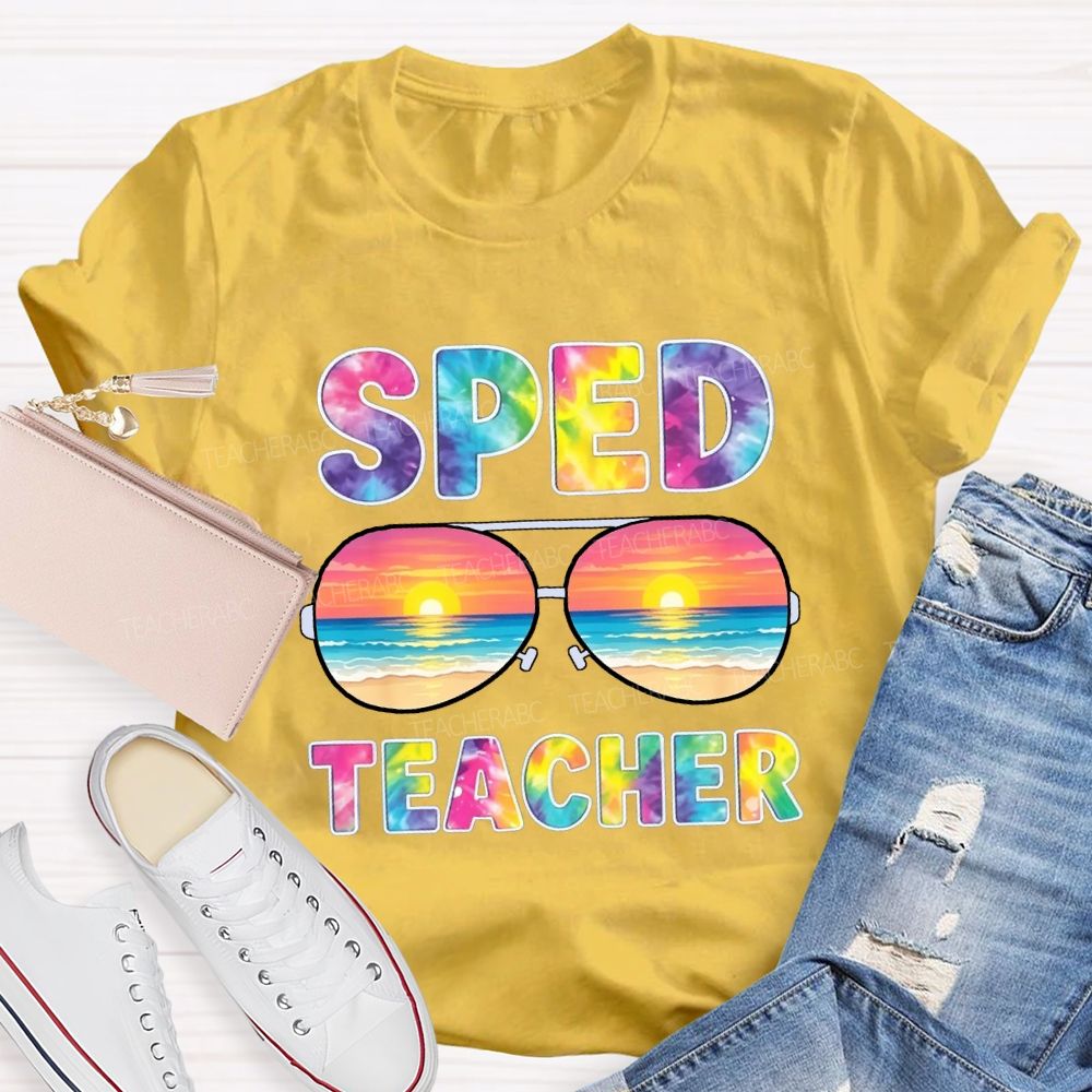 Sped Teacher Off Duty Tie-dye Sunshine T-Shirt