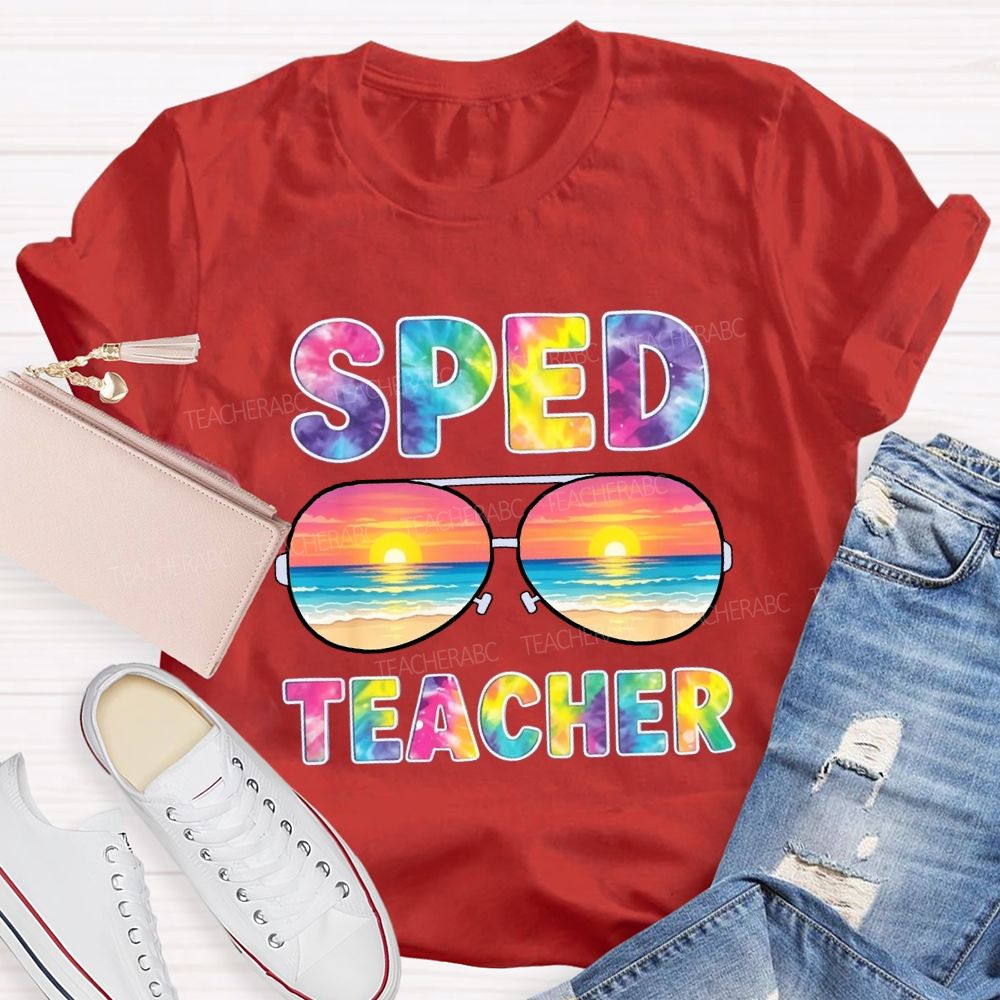 Sped Teacher Off Duty Tie-dye Sunshine T-Shirt