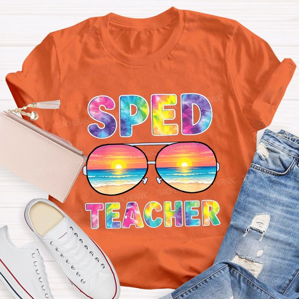 Sped Teacher Off Duty Tie-dye Sunshine T-Shirt