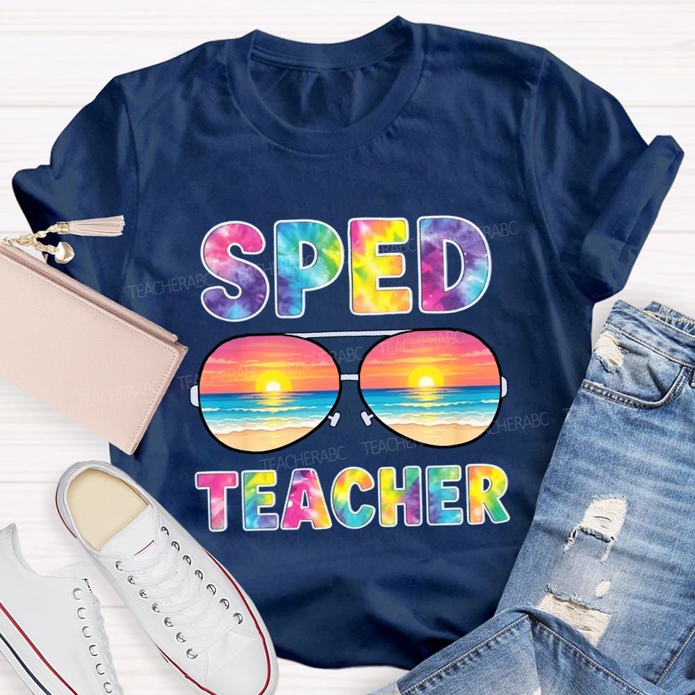 Sped Teacher Off Duty Tie-dye Sunshine T-Shirt
